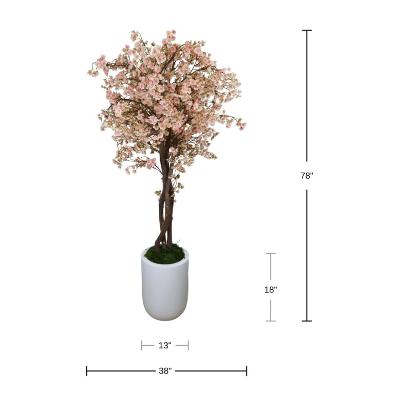 Cherry Blossom Tree in Fiberstone Planter