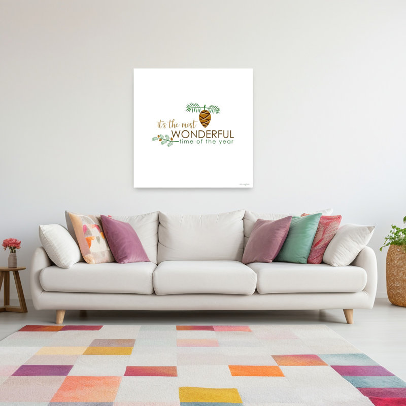 Wonderful Time Of The Year Abstract Contemporary Winter Wall Art Print, 48" H x 48" W