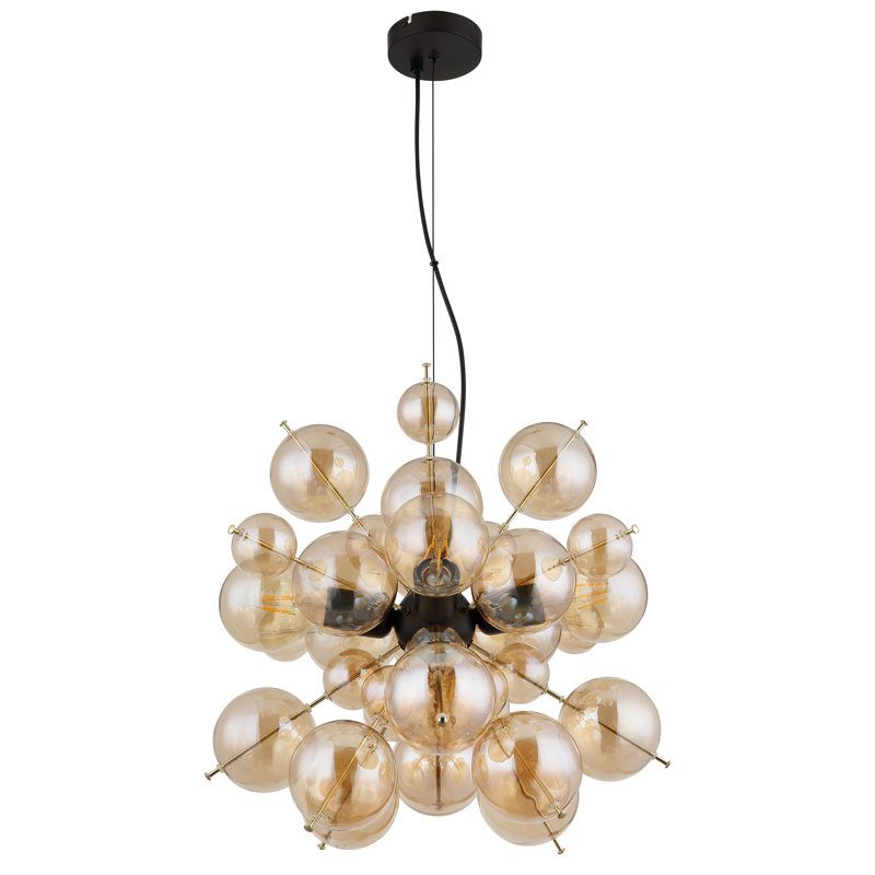Tonganoxie 4 - Light Matte Black Pendant, Gold colours