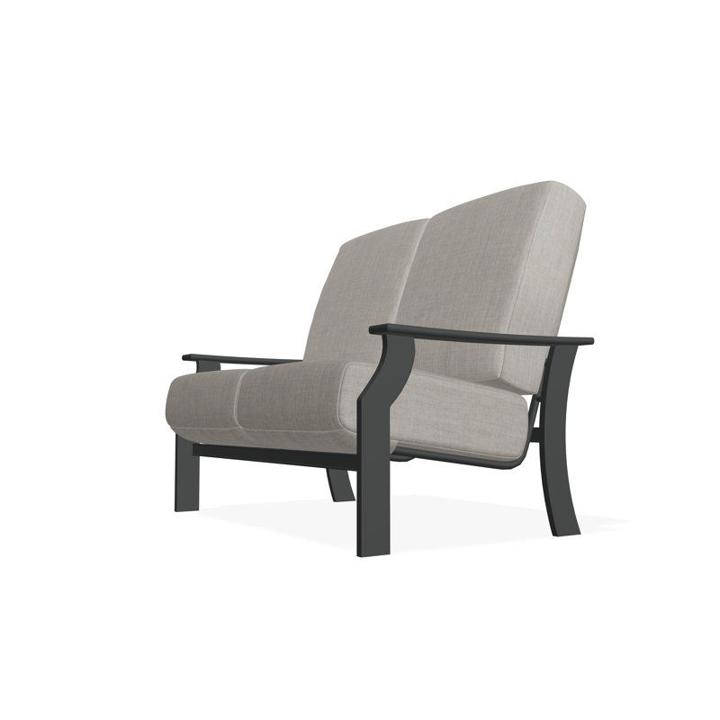 Causeuse à deux places avec siège en polymère St. Catherine, Argent coulé Sunbrella®, Graphite