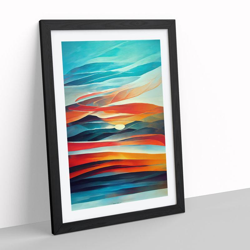 XV1022-4301X Sunset In Abstract No.3 - Single Picture Frame Print, Black Framed, 64cm H x 46cm W