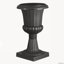 Ensemble de 2 pots de fleurs classiques noirs en forme d'urne, 40 x 67 cm, pour l'intérieur et l'extérieur.