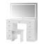 Greyden Vanity Set With LED Mirror & Power Outlets, 9 Drawers with Diamond Handles-2063545913