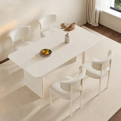 Creamy wind warm dining table and chair