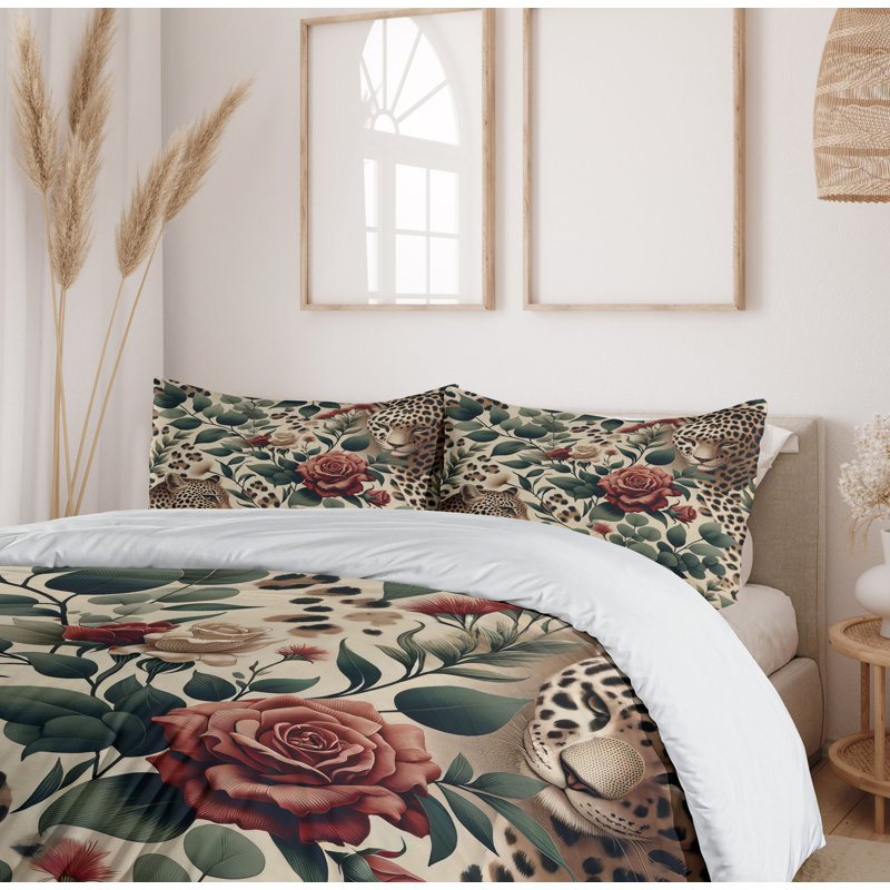 Leopard Duvet Cover, California King Duvet Cover + 2 Standard Shams
