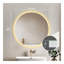 Miroir rond de salle de bain 32 po à DEL avec meuble-lavabo mural, anti-buée, 3 lumières réglables à température de couleur et à intensité variable, miroir de maquillage pour la chambre à coucher et la salle de bain, miroir intelligent pour la d?
