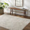 Tapis brun / crème en polyester tissé à la machine Catinella