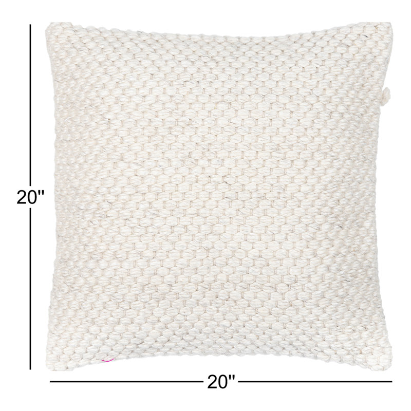 Sabirah Cotton Blend Throw Pillow, Down, 20" x 20"