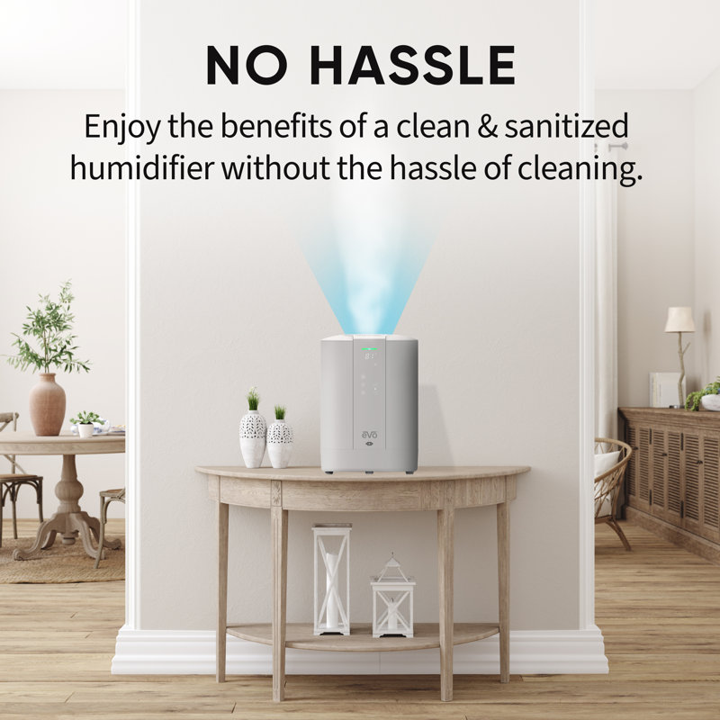 Evo White Evaporative Tabletop Humidifier with Digital Monitoring