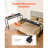 Overbed Table, Mobile Bed Side Table With 4 Wheels And Power Socket - Black
