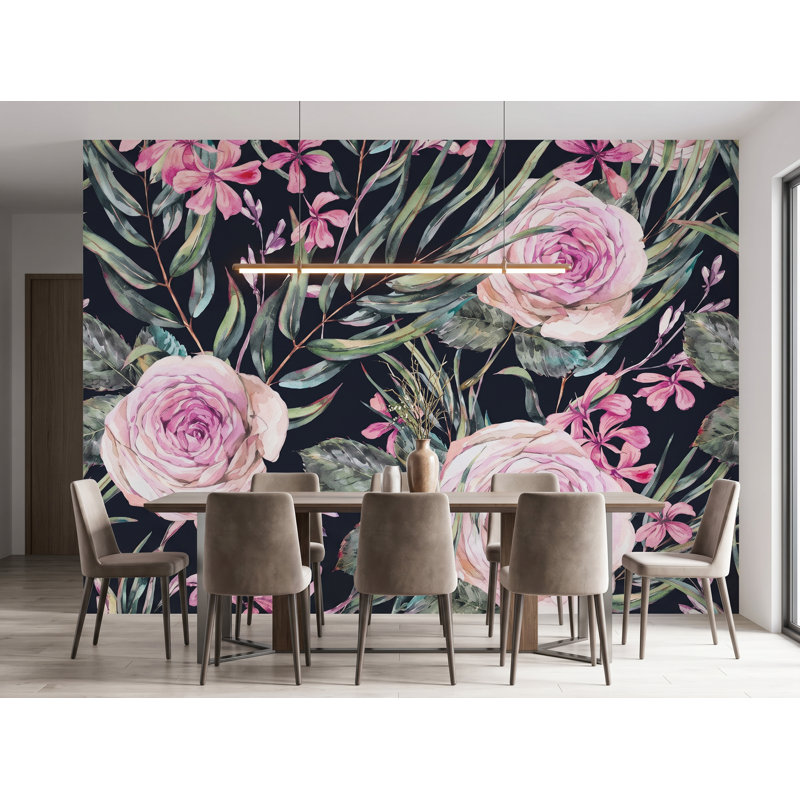 Murale pelez et collez Sonakshi, l 100 po x H 100 po, papier pré-collé, L 100 po x H 100 po, Papier pré-collé