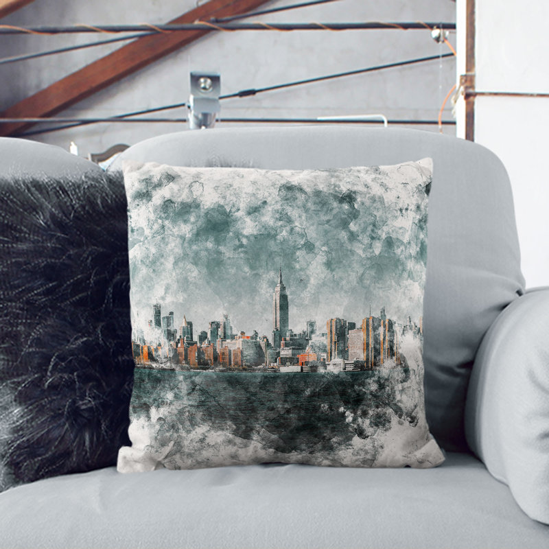 Square Throw Cushion, 55cm H x 55cm W x 20cm D, Black