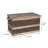 Decorative Trunk, Embossed Metal, Chinese Fir Wood, Darkened Interior, Rope Handles, Flat and Fully Opening Lid, Handmade, Walnut and Almond Stain-1789150377