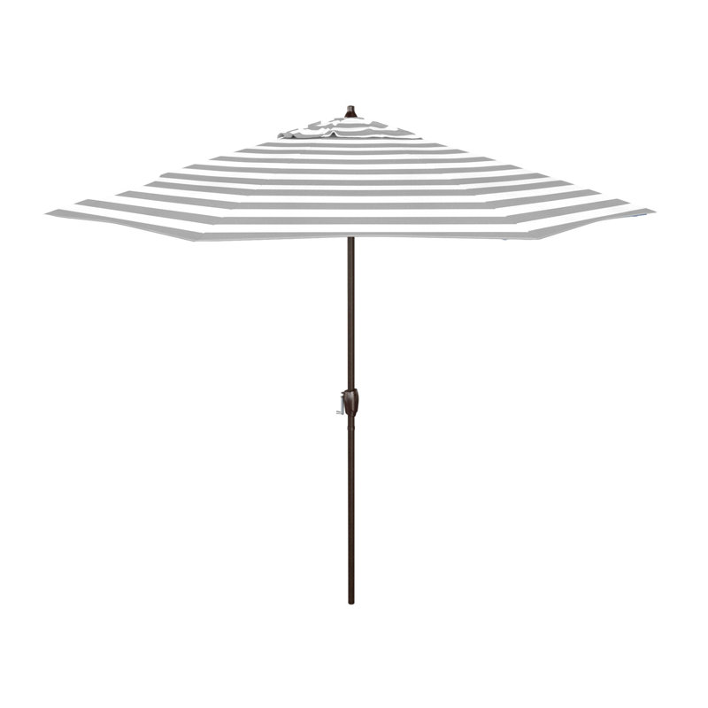 Khoury 108'' Umbrella, Grey White Cabana Stripe