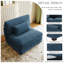 Chaise rembourrée sans accoudoirs en velours côtelé bleu marine avec dossier moelleux Maelina-114851743