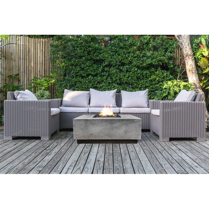 16" H x 36" W Concrete Natural Gas/Propane Outdoor Fire Pit Table