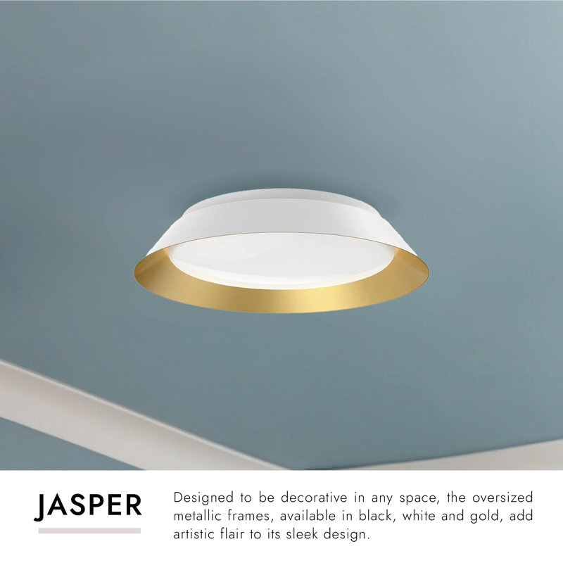 Jasper 1 - Light LED Flush Mount, White/Gold