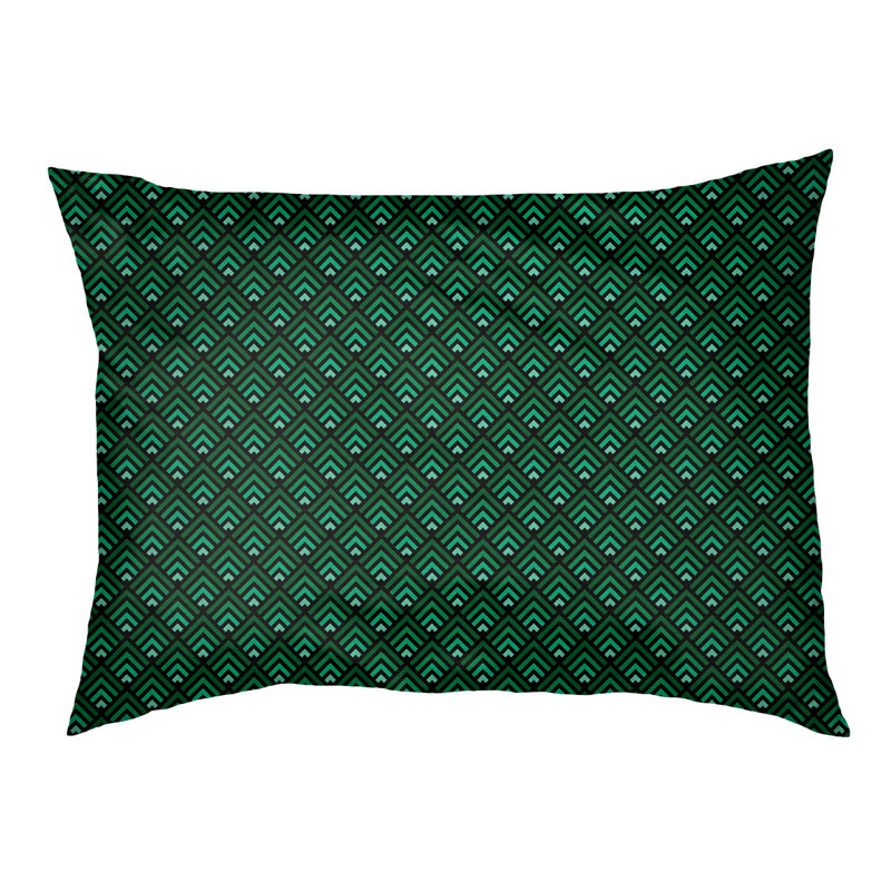 Coussin d'extérieur pour chien Campion, Très grand (l 52 po x P 42 po x H 17 po), Noir / Vert / Blanc