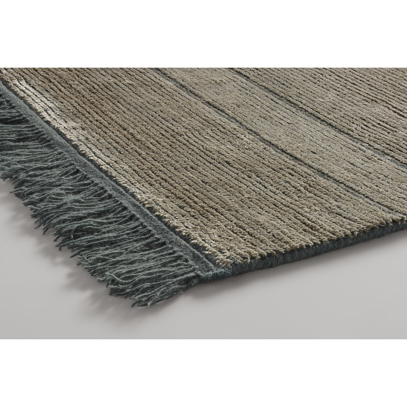 Fancy Area Rug in Concrete/Black, Rectangle 9' x 12'