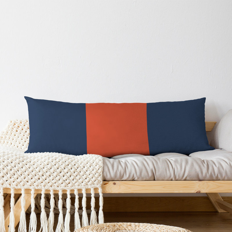 Oreiller de corps en polyester / polyester Arizona Football Stripes, Bleu marine / orange / bleu marine, Alabama 