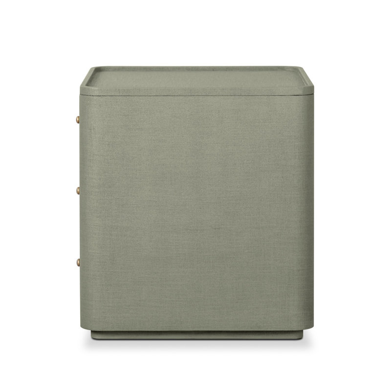 Paula 3 - Drawer Nightstand, Beige Painted Linen