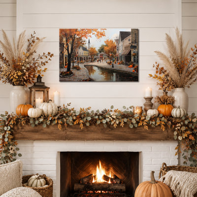 Automne, art mural sur toile citrouille, automne