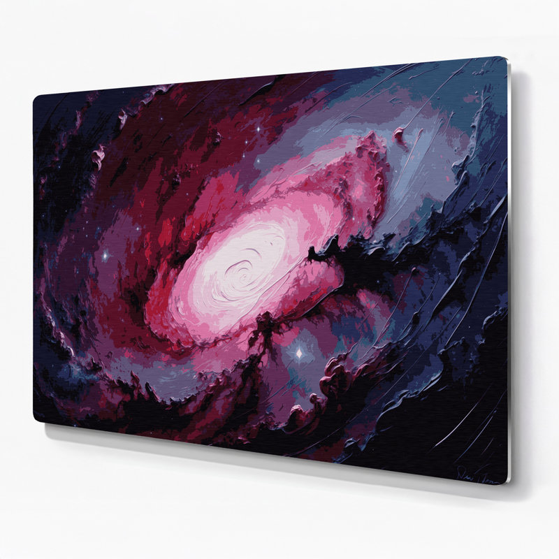 Art mural en métal mauve, H 240 po x l 240 po x P 0,05 po