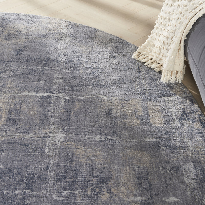 Round Abstract Hand Woven Area Rug, Round 7'10"