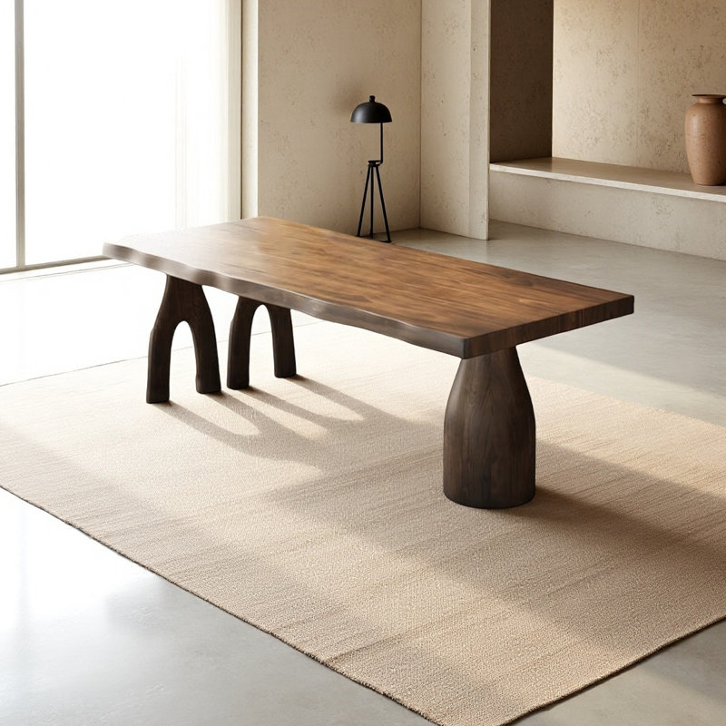 Nordic solid wood simple rectangular dining table, 29.53"H x 70.87"L x 31.5"W