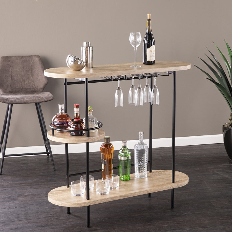 Sebago 40'' Mini Bar, Black/Natural