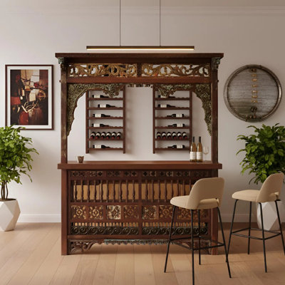 80 " L Solid Wood Bar Cabinet