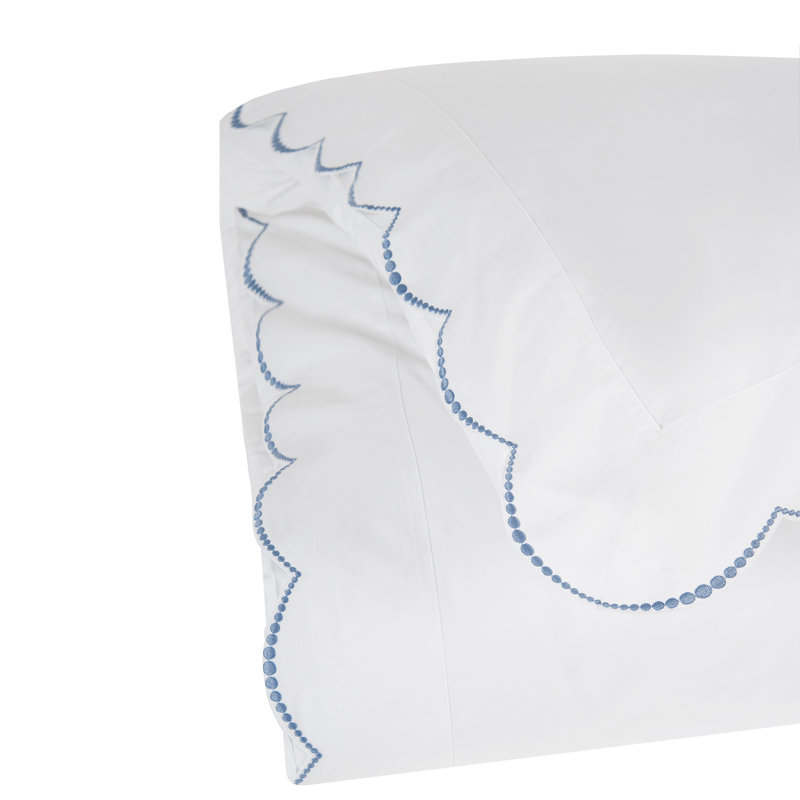 Nazaré 100% Cotton Percale, Duvet Cover, white/ french blue, Full / Double