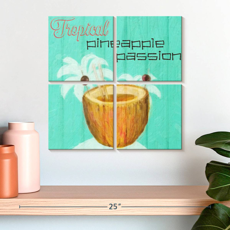 Yarlin Blue Pineapple Passion, 18" H x 18" W
