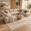 Canapé d'angle modulaire en forme de U Chenivue de 344 cm (135,5 pouces), canapé surdimensionné 6 places en chenille effet nuage avec assise profonde, mousse haute résilience comprimée sous vide, structure souple sans ossature-280075794