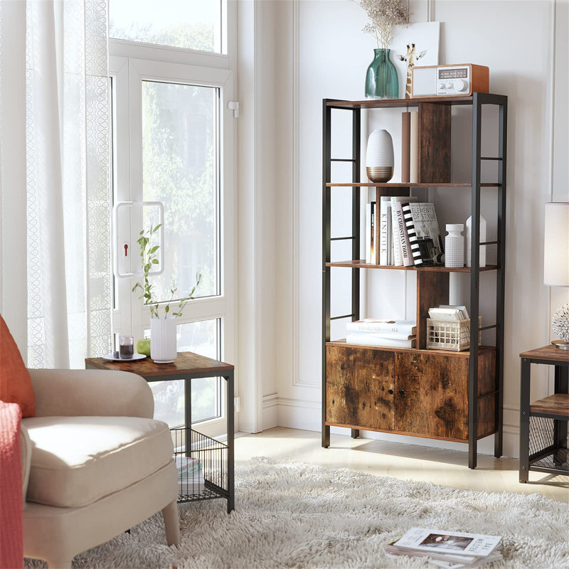 Andjoua 154.5cm H x 74cm W Bookcase, Rustic Brown