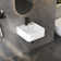 Lavabo de salle de bain mural rectangulaire en céramique blanc vif avec boulons de fixation l 16 po x P 16,5 po