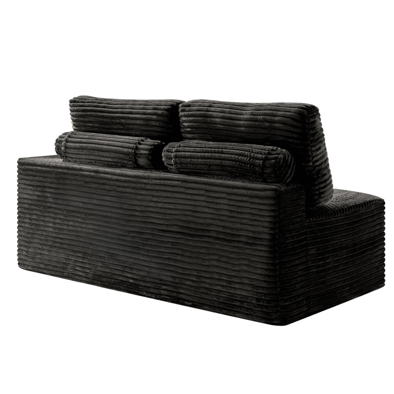 Causeuse Corduroy, Velours côtelé noir