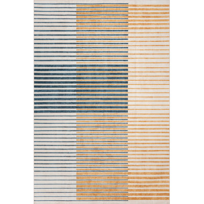  Ondelia Striped Washable Rug