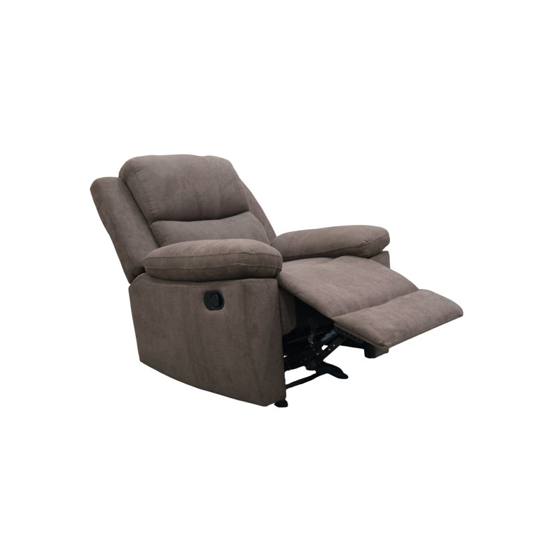Chaise inclinable avec tissu en chenille et accoudoirs coussinés, brun, Chenille brun
