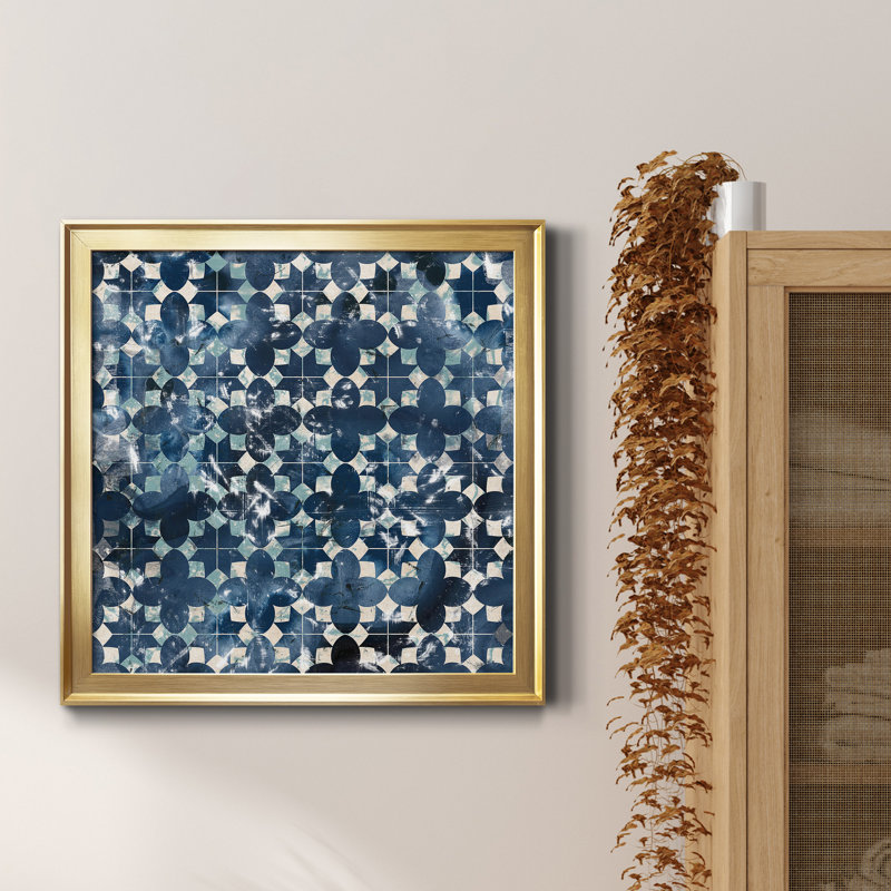 Reproduction encadrée Tile-Dye VII-Premium - prête à être accrochée, H 34,5 po x l 34,5 po x P 1,5 po, Toile avec cadre doré