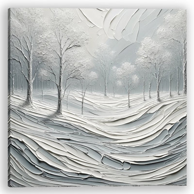 «Silent Grove: Layered Texture Winter Forest» sur toile