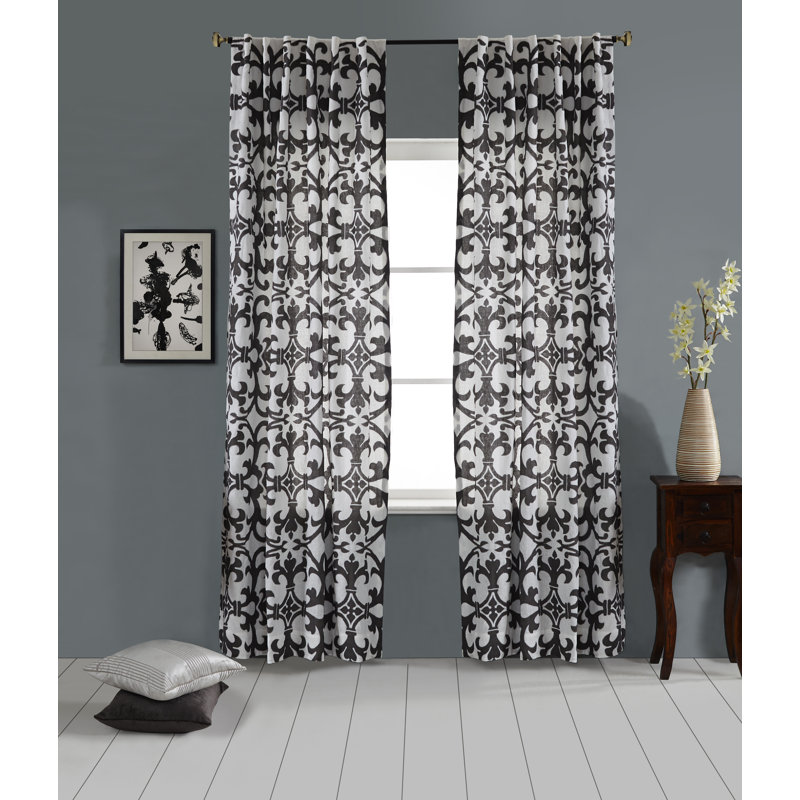100% Linen Semi Sheer Curtain Single Panel, Orange, 51" W x 96" L