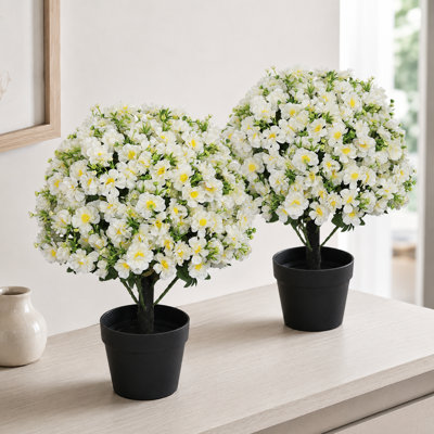 24'' Faux Snow Lotus Potted Plants, Artificial Floral Decor  For Indoor & Outdoor 