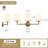 3 - Lights Brass Armed Wall Sconce With Linen Lamp Shades For Bathroom Vanity Hallway Stairway Living Room-1248079622-1248079621