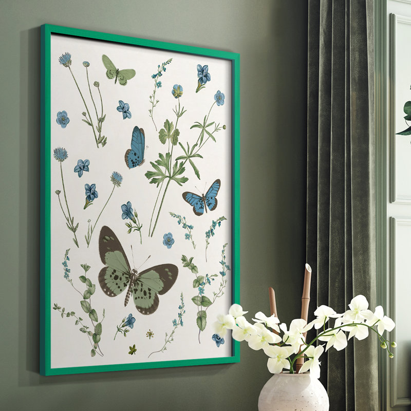 «Botanical Page II», reproduction encadrée - bois massif, Vert, H 10 po x l 8 po