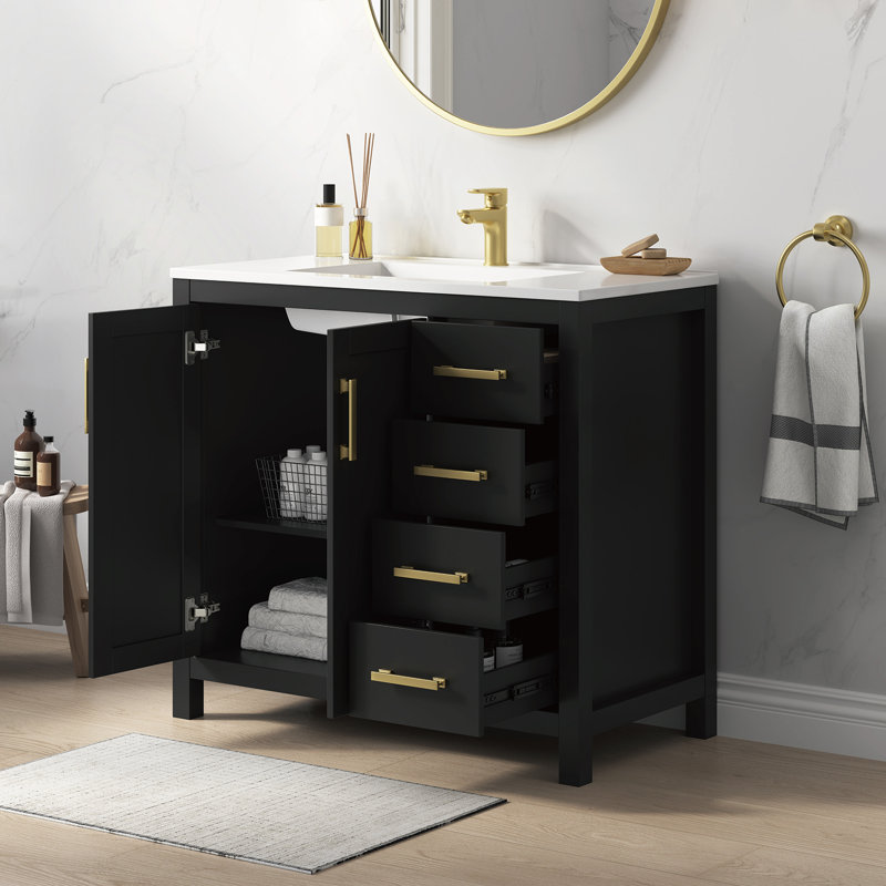 Ensemble de meuble-lavabo à simple cuve Sirois Eclipse, Noir, 36''
