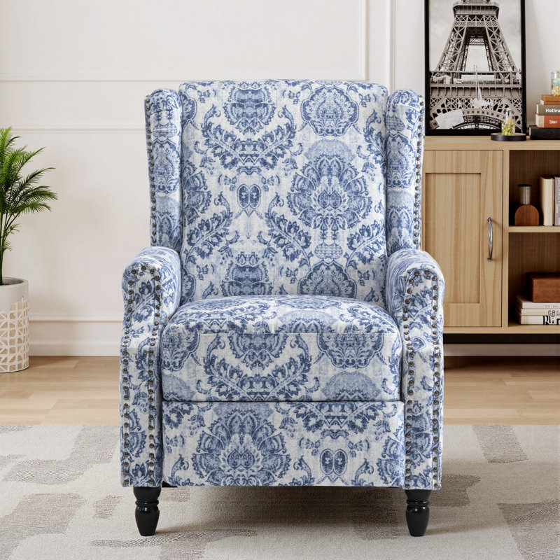 29.13cm Wide Standard Recliner, Navy Abstract