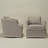 31" Wide Linen Fabric Upholstered Swivel Barrel Chair Set of 2-1844777206
