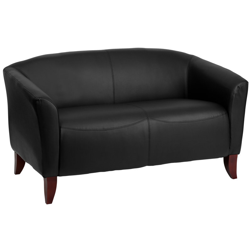 Black LeatherSoft 3-Piece Reception Set with Hardwood Feet