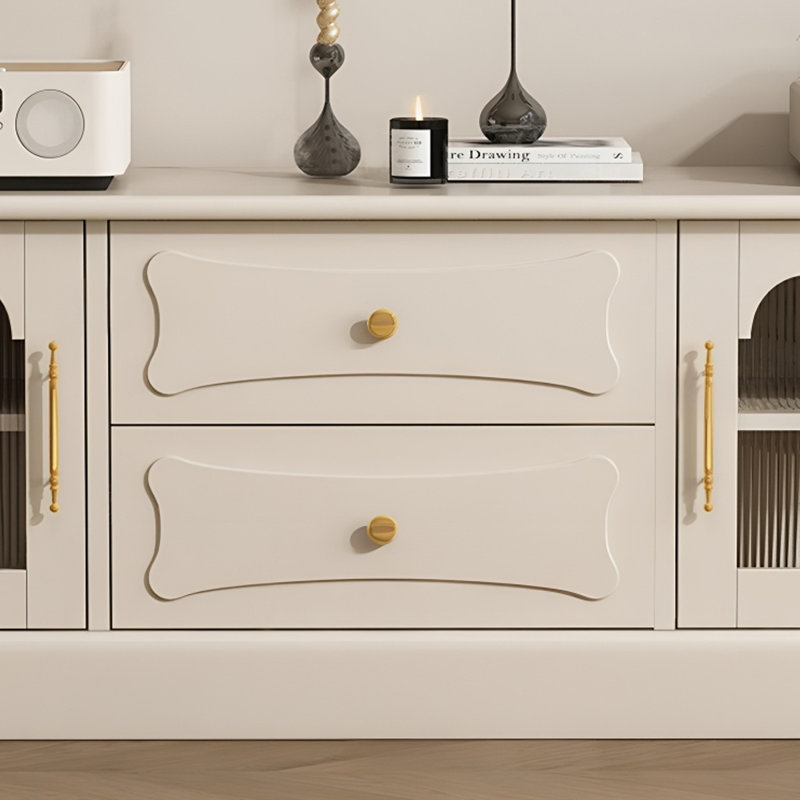 French Style Multi-Layer Solid Wood TV Stand, 19.68"H x 78.74"L x 15.75"W